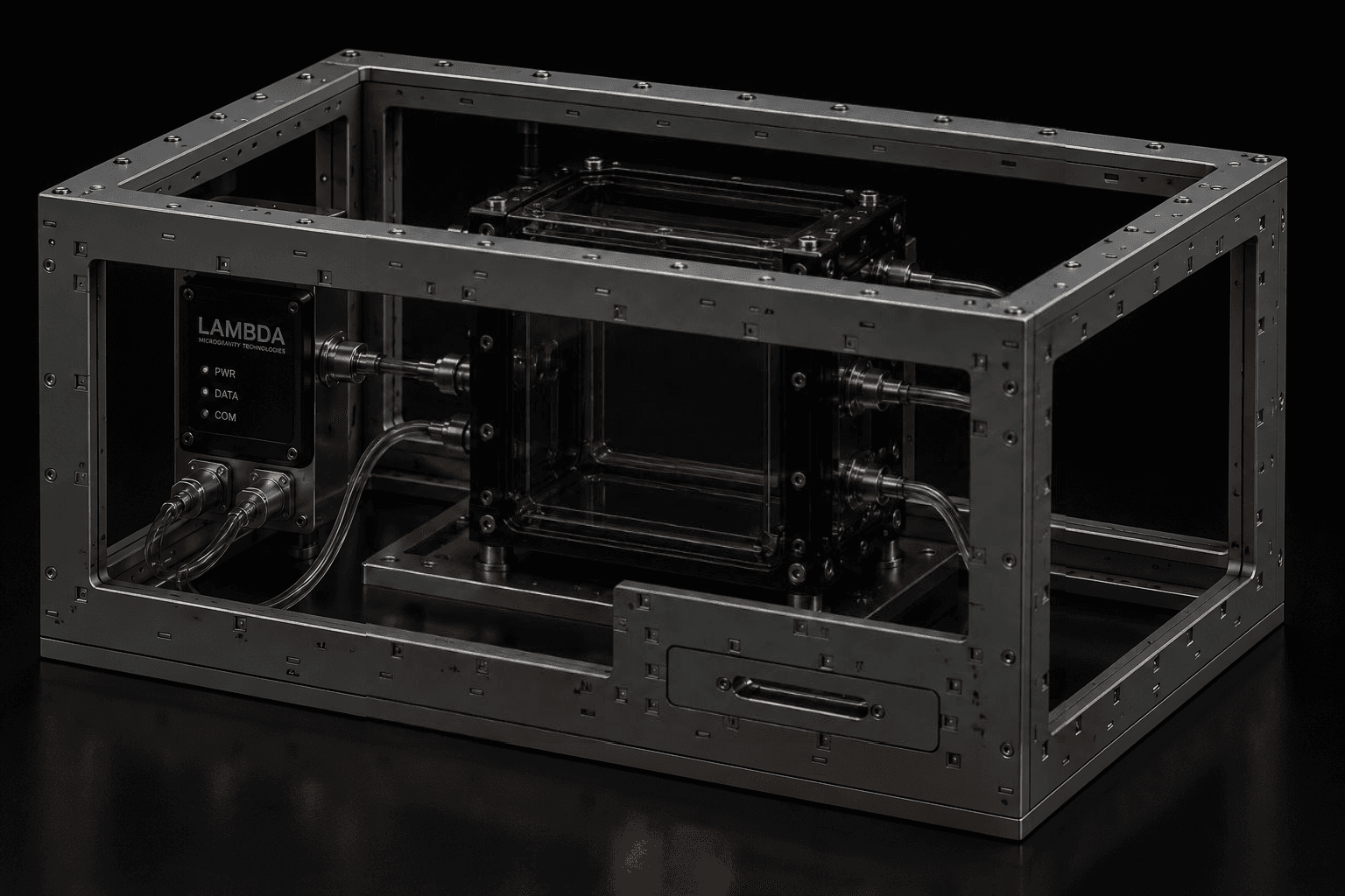 Lambda experiment cage with a sphere inside its chamber